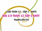Bài 2.9 SGK Toán 12 tập 1 Kết nối tri thức